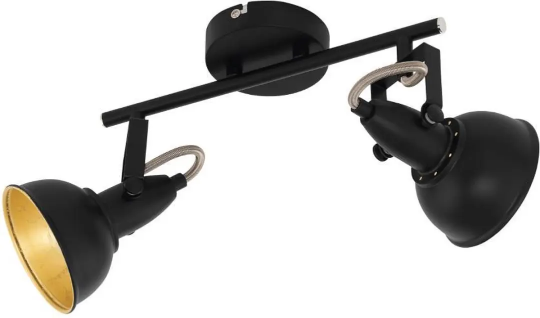 Eglo Thornton Opbouwspot E14 - 2x 28W - 30,5cm - Zwart/Goud
