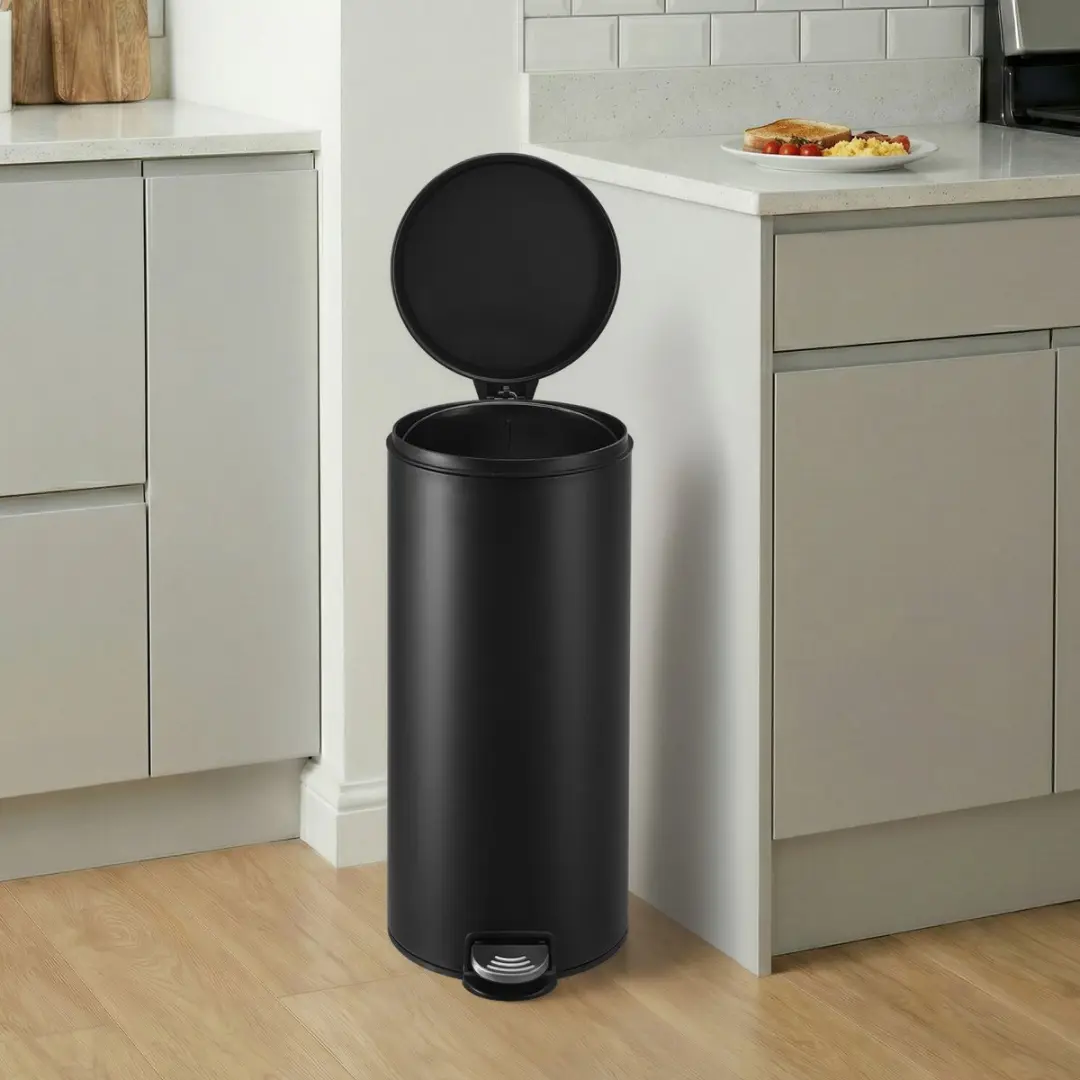 Songmics LTB031BZ02 Keuken Prullenbak Rond 69L - Inktzwart