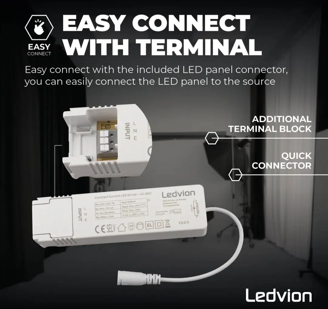 LEDVION 6X LED Panel 120x30 24W 4000K - 6 Stuks - afbeelding 3 van 6