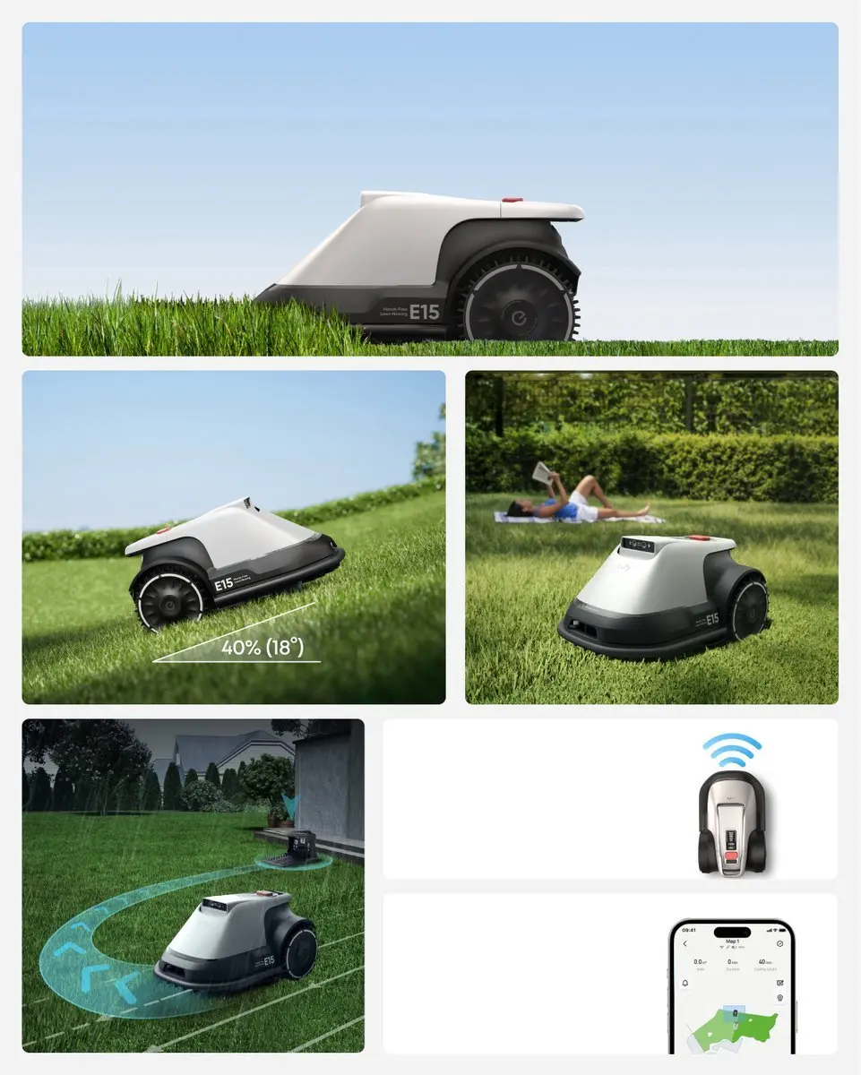 Eufy Robotgrasmaaier E15 Ride-On Edge - 800 m² - App-besturing
