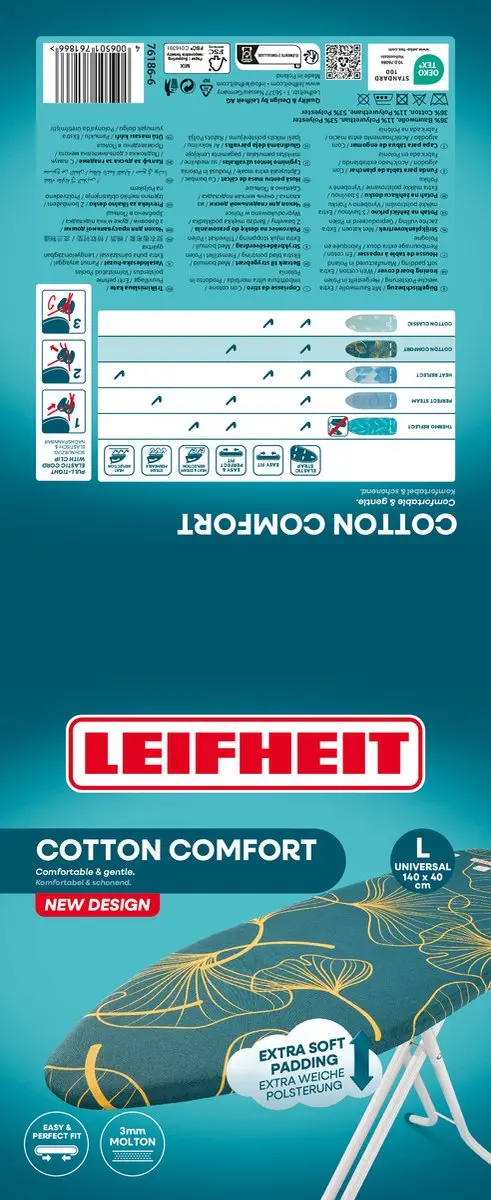 Leifheit Cotton Comfort Strijkplankovertrek 76186 - Groen/Geel