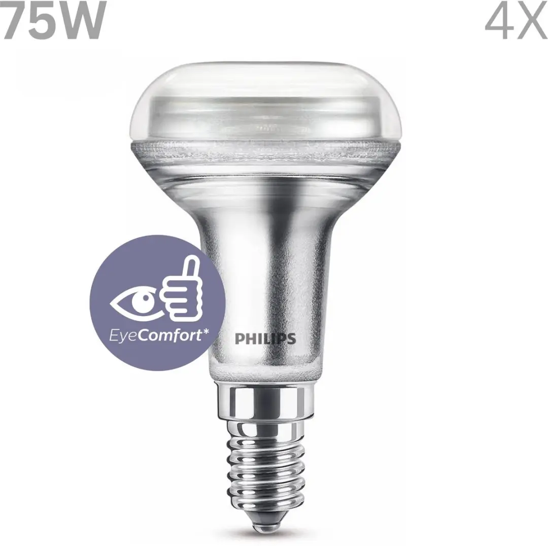Philips LED Reflectorlamp E14 4.3W Warmwit - Set van 4