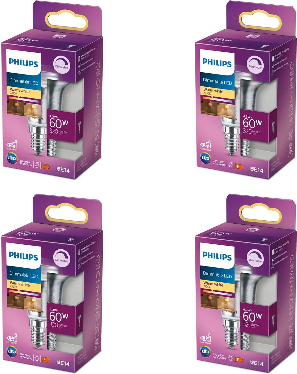 Philips LED Reflectorlamp E14 4.3W Warmwit