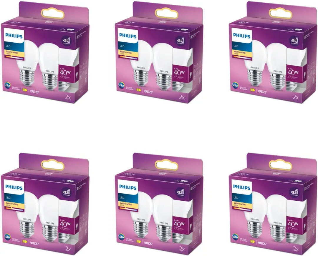 Philips LED E27 Kogellamp Mat 4.3W Warmwit
