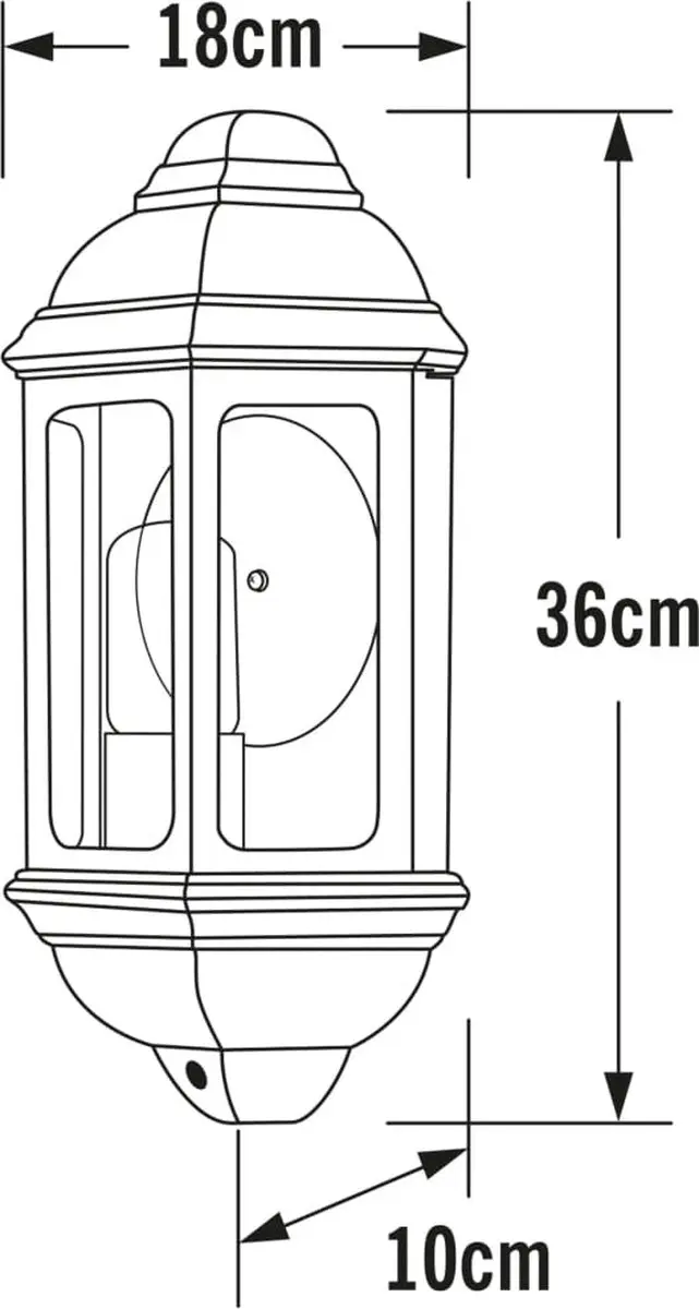 Konstsmide Cagliari Wandlamp 36cm - Matzwart - afbeelding 6 van 6