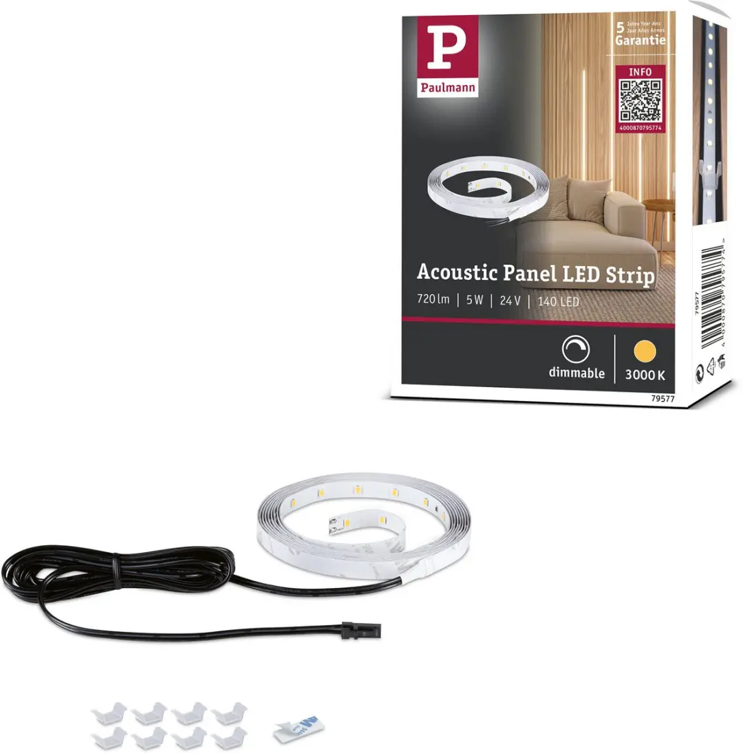 Paulmann LED Strip Akoestisch Paneel Uitbreiding 2,4m 3000K