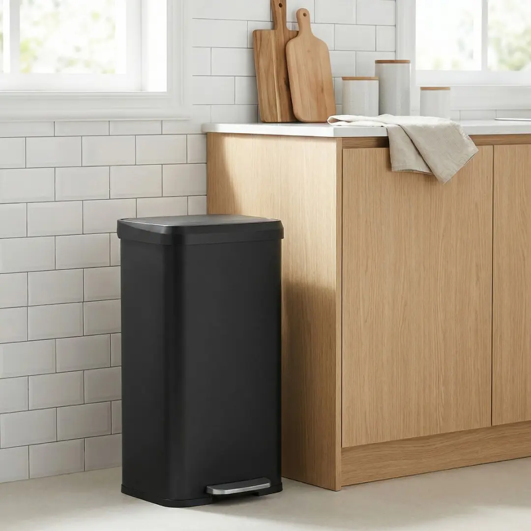 Songmics LTB520B6802 Keuken Prullenbak 68L - Zwart - 15 Zakken