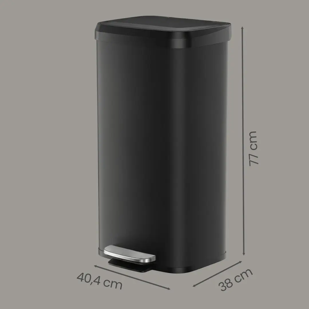 Songmics LTB520B6802 Keuken Prullenbak 68L - Zwart - 15 Zakken