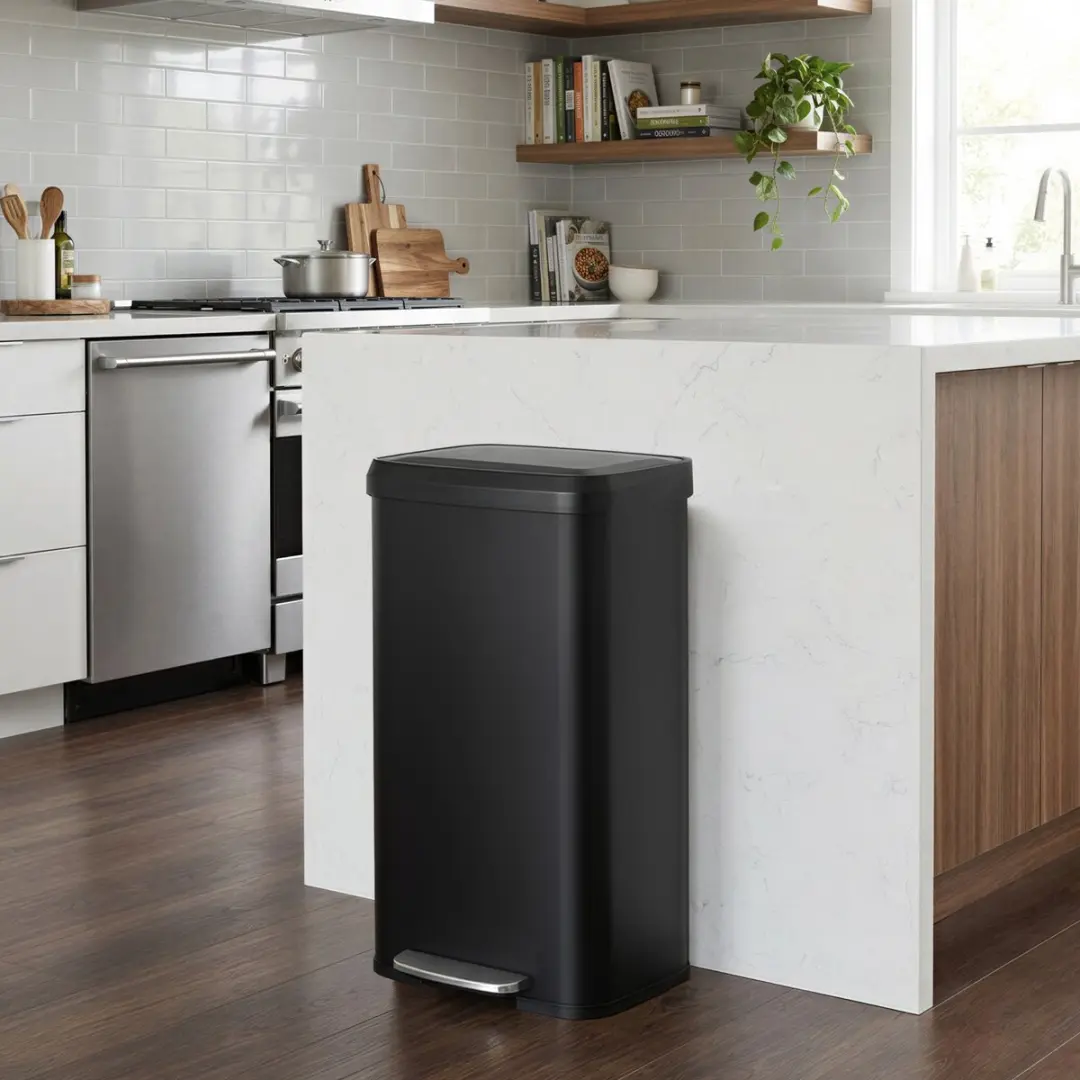 Songmics LTB520B6802 Keuken Prullenbak 68L - Zwart - 15 Zakken