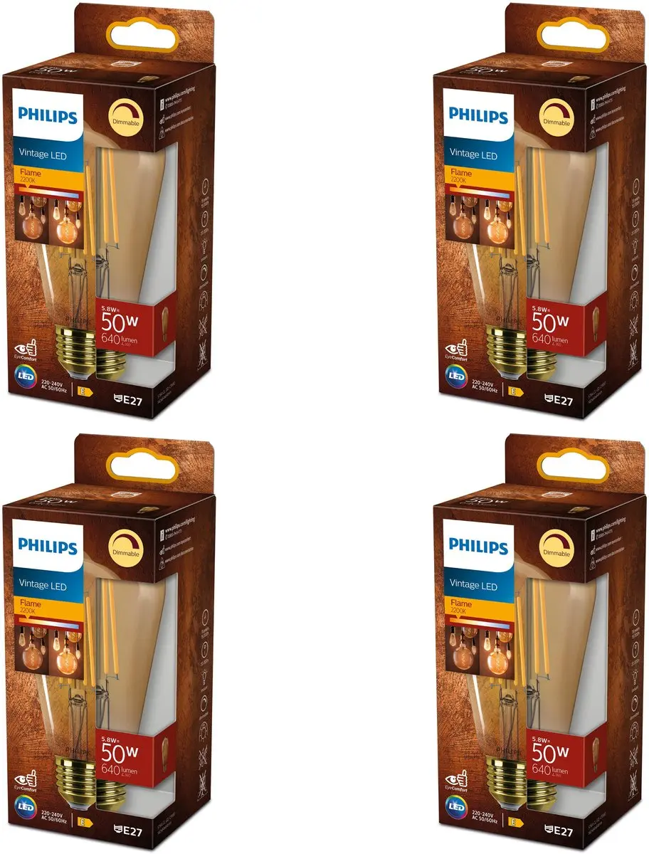 Philips LED Edisonlamp E27 Goud 50W Warmwit