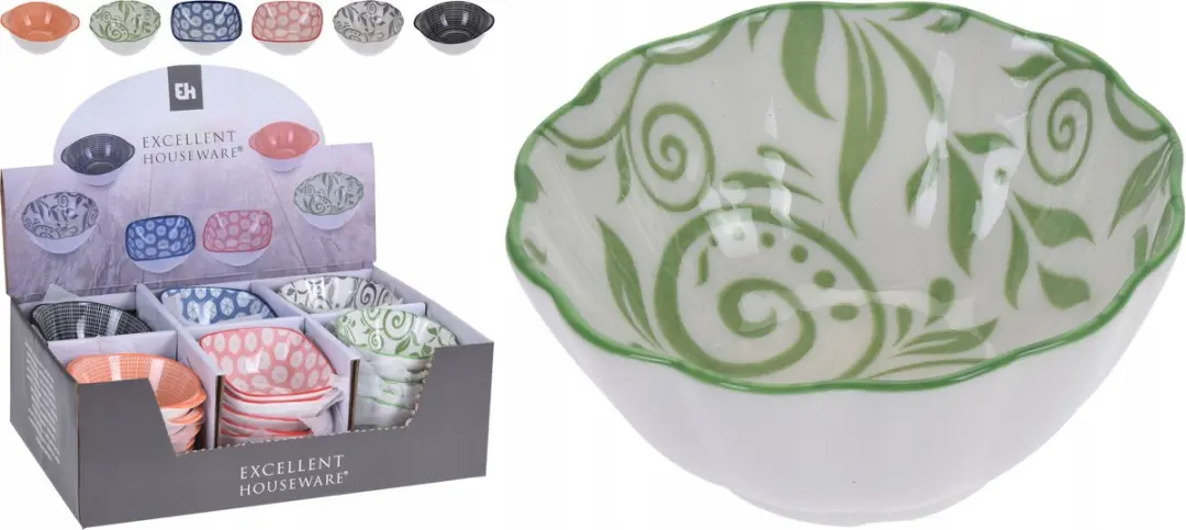 Excellent Houseware Keramische Kom 9x6cm - Snacks - 6 Kleuren