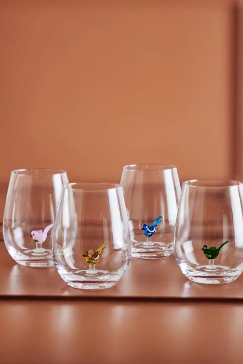 Bloomingville Misa Drinkglazen - 4 Stuks - 0.56L - Transparant Meerkleurig
