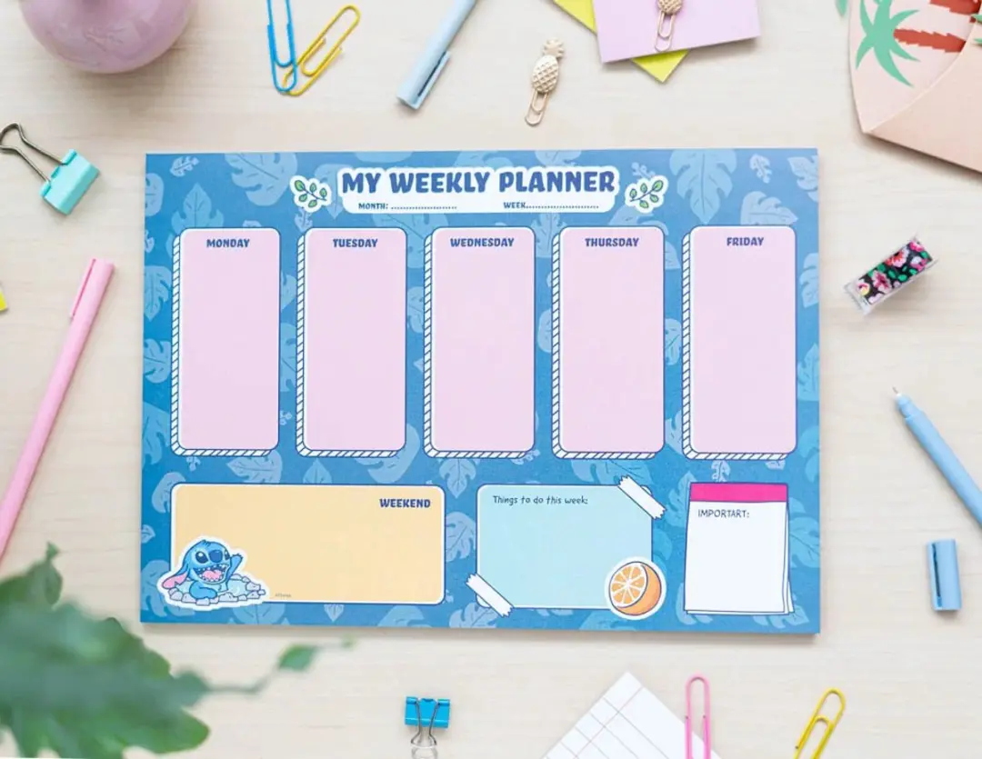 Disney Stitch Weekplanner - Blauw/Rozemix - 54 Stuks - afbeelding 6 van 6