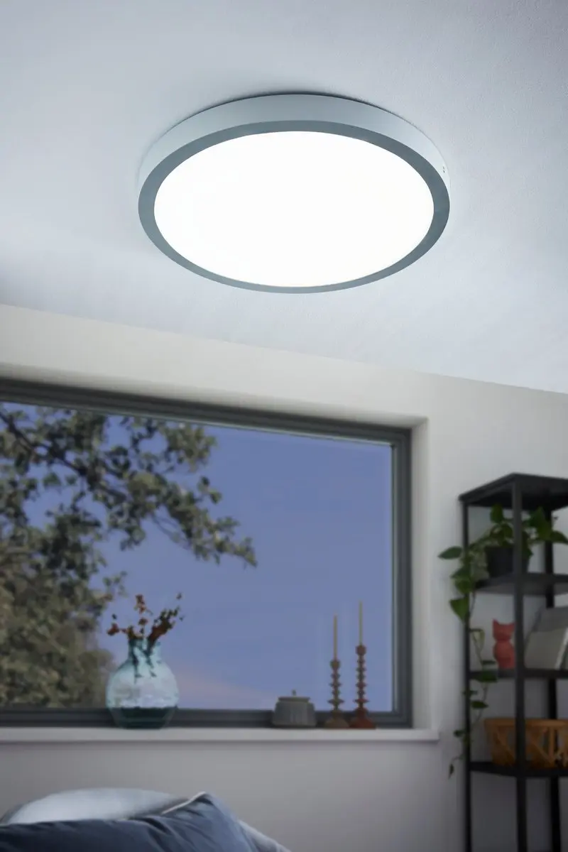 Eglo Fueva 1 Plafondlamp 25W LED - Ø40cm - Zilver
