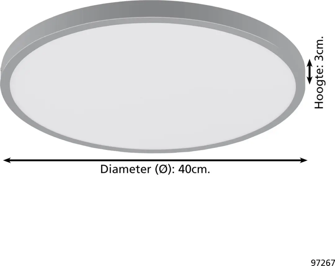Eglo Fueva 1 Plafondlamp 25W LED - Ø40cm - Zilver - afbeelding 6 van 6