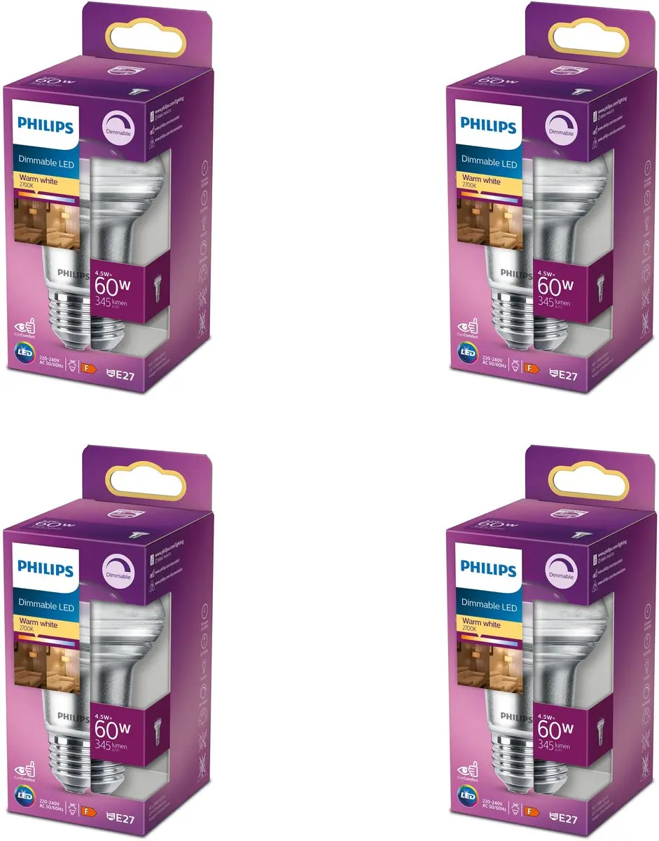Philips LED E27 Reflector 4.5W Warmwit