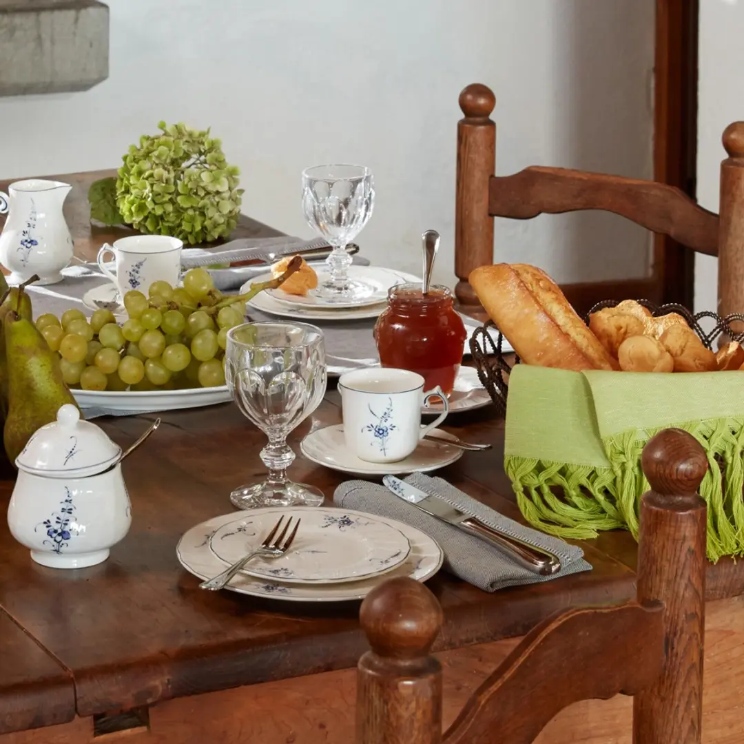 Villeroy & Boch Vieux Luxembourg Koffietassen Set - 6 Stuks - 120ml - Wit-Blauw