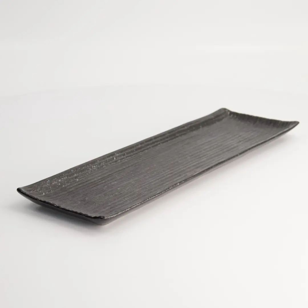 Tokyo Design Studio Mino Craft Rechthoekig Bord - 33,2 x 10,5cm - Zwart