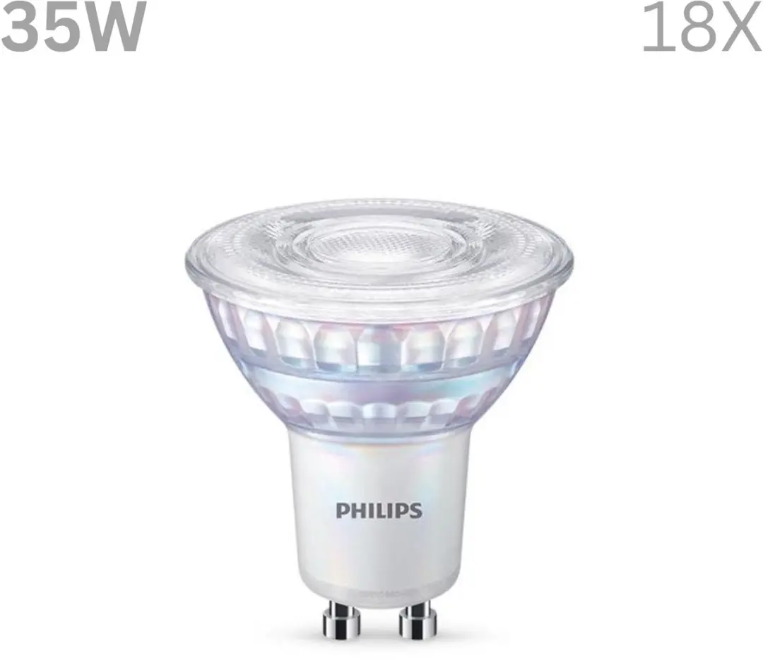 Philips LED GU10 Koelwit 3.5W - 18 Stuks
