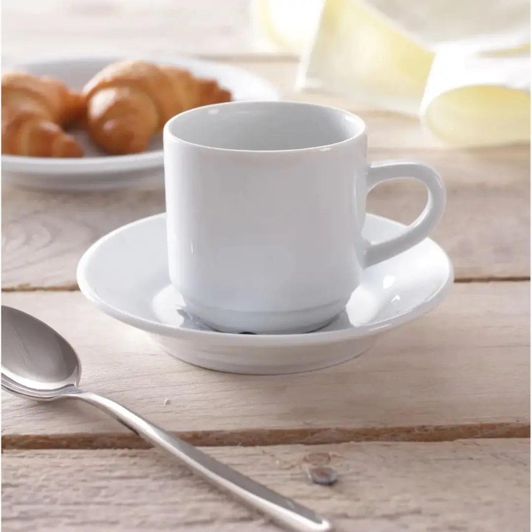 Hendi Optima Witte Porseleinen Koffiekopjes 90ml - 12 Stuks