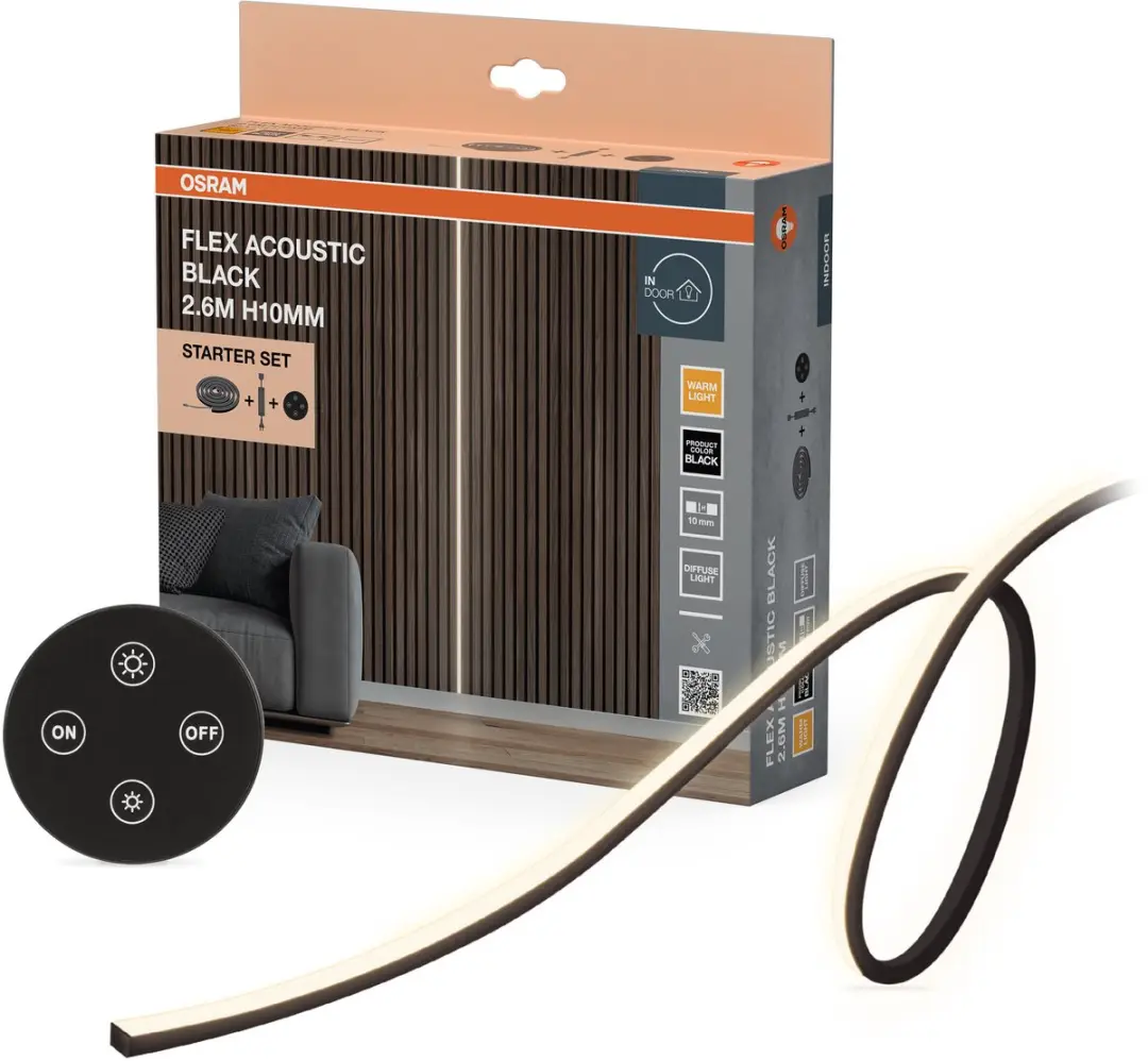 Osram Flex Acoustic LED-strips 2,6m 29W 3000K - Starter Set met afstandsbediening