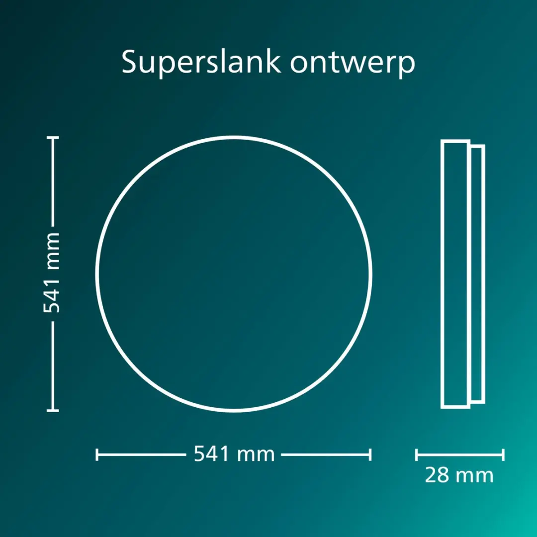Philips Valen Plafondlamp 32W - Wit - 54cm - Met afstandsbediening