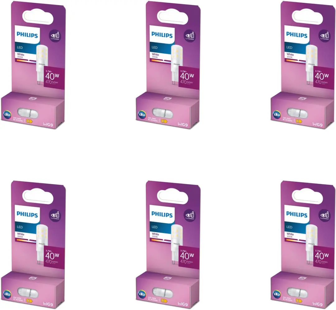 Philips LED G9 LED Capsulelamp 3.7W Wit 6 Stuks