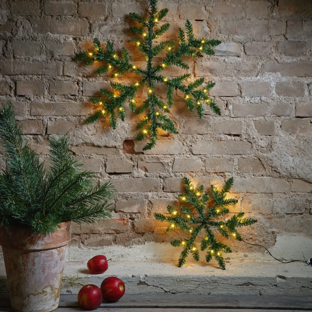 Star Trading LED Sneeuwvlok 'Snowflake' - 24 Warmwitte LED's - Groen - Ø40cm