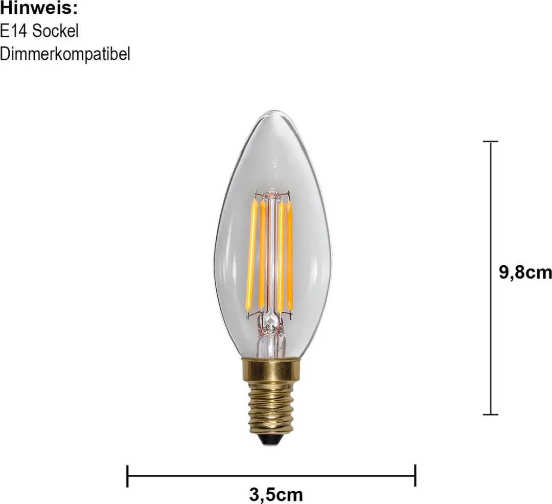 Star Trading Soft Glow Kaarslamp E14 4W - Warm Wit Dimbaar