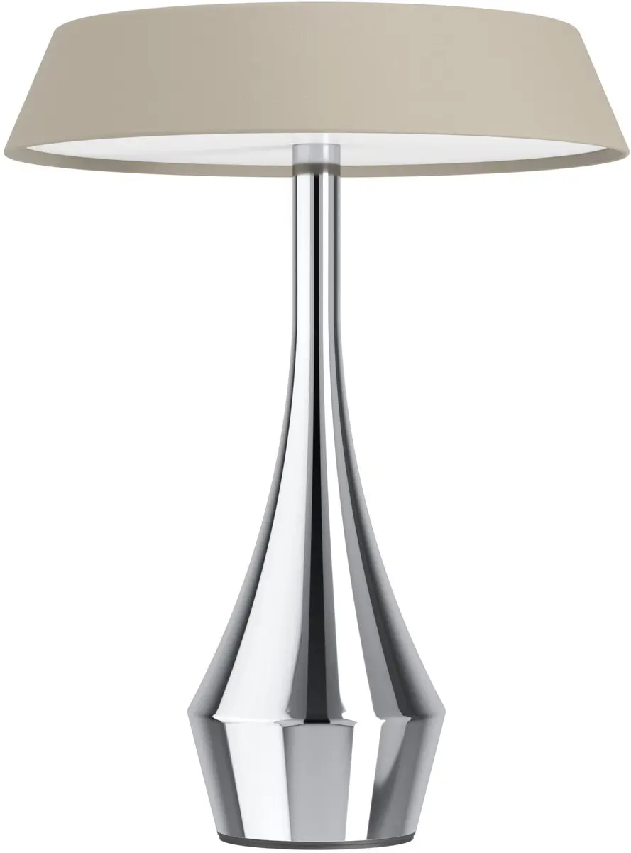 Eglo Turcio Oplaadbare Tafellamp - 20cm - Chroom/Zandkleur