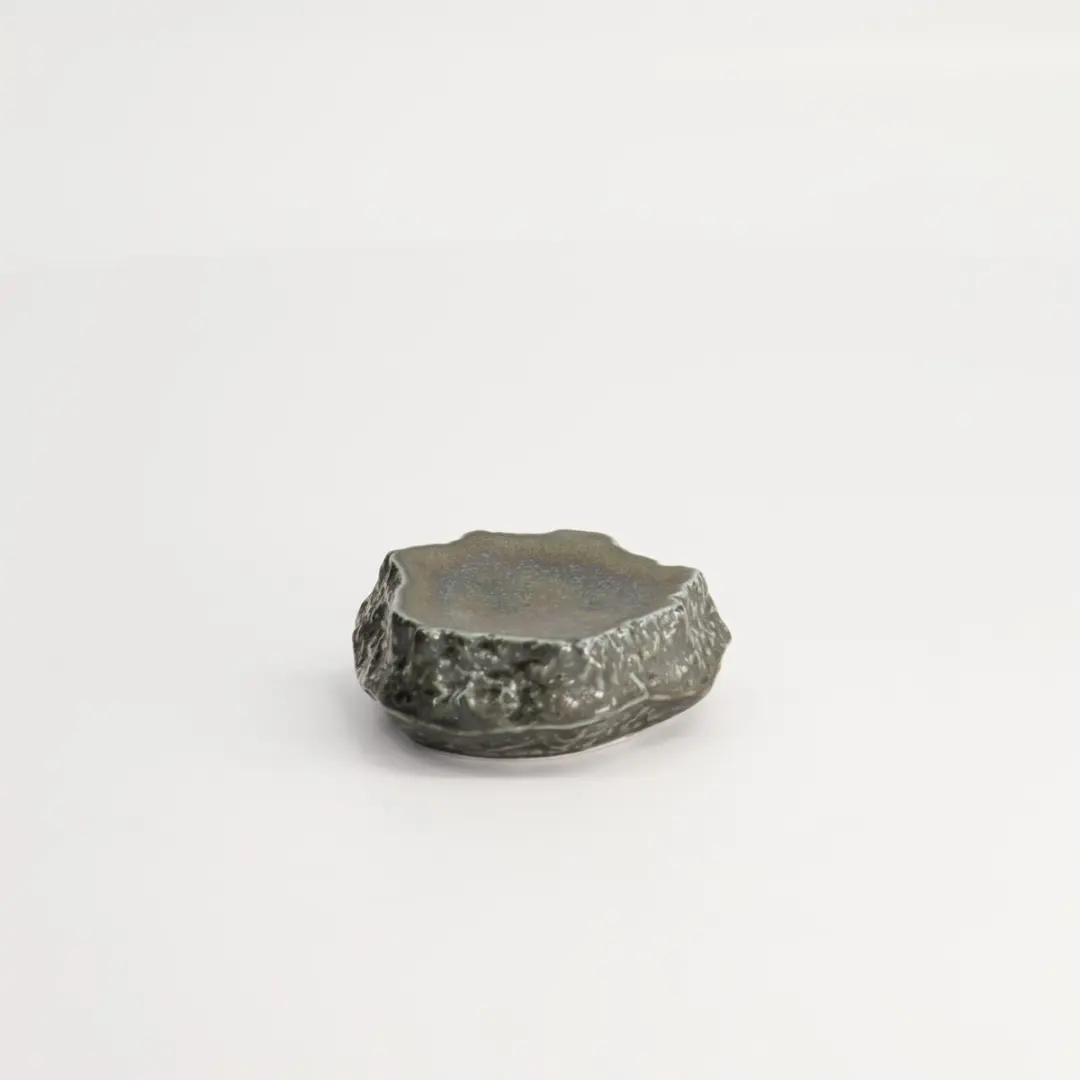 Tokyo Design Studio Mino Craft Silver Rock Bord - Rond 7x3cm