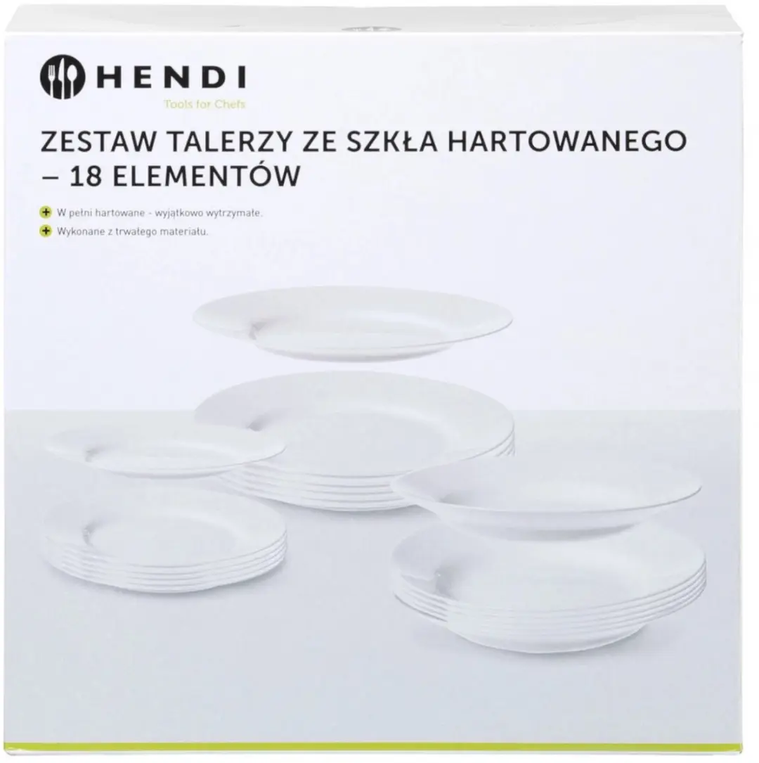 Hendi Serviesset 18-delig - Ø225/245mm - Wit