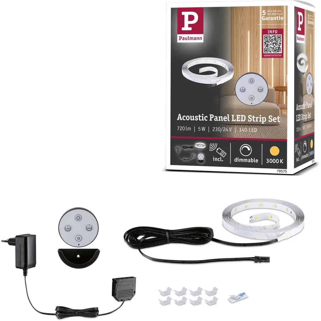 Paulmann LED Strip Akoestisch Paneel Basisset 2,4m 3000K
