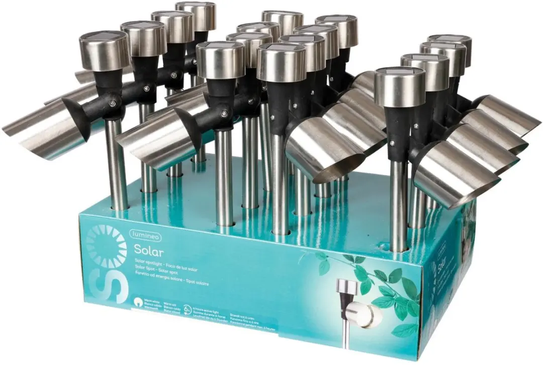 Lumineo Solar Spotlight RVS - 6 Stuks - 1W