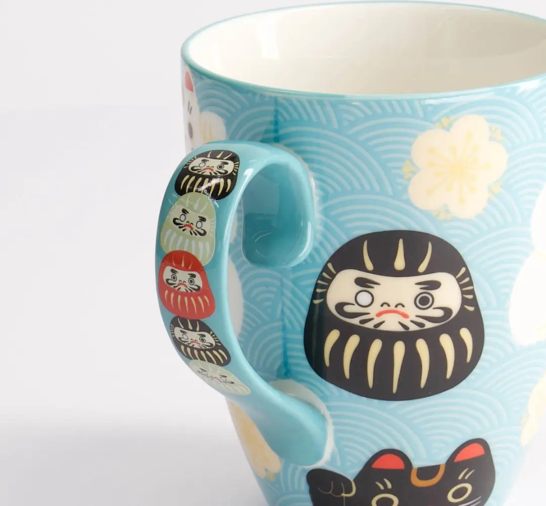 Tokyo Design Studio Kawaii Japan Mok 380ml - Giftbox - Lichtblauw/Wit