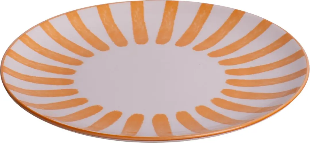 Cosy&Trendy Valencia Serviesset 24-delig - Wit met oranje streep - afbeelding 6 van 6