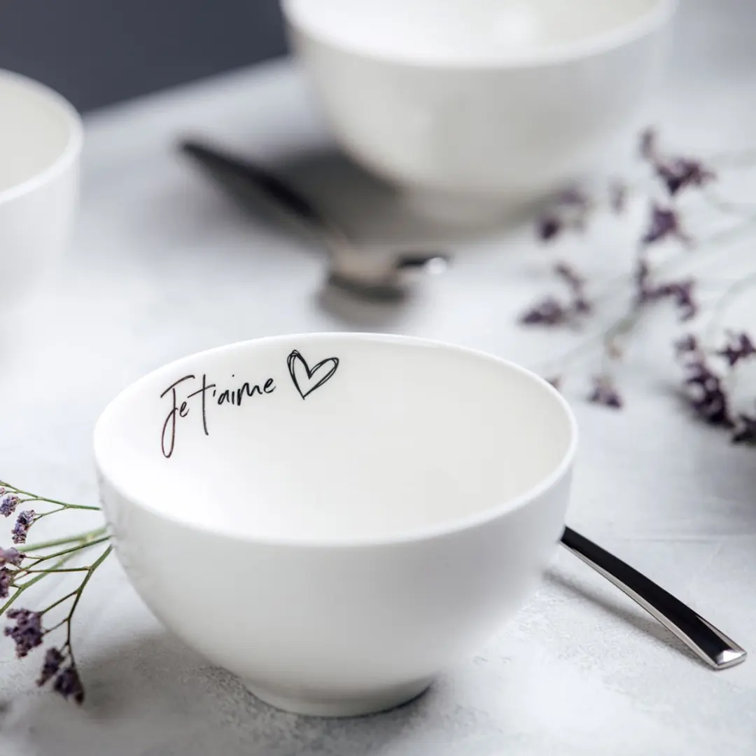 Villeroy & Boch Je t'aime Frühstücks-Set - 3-delig - Wit/Gekleurd