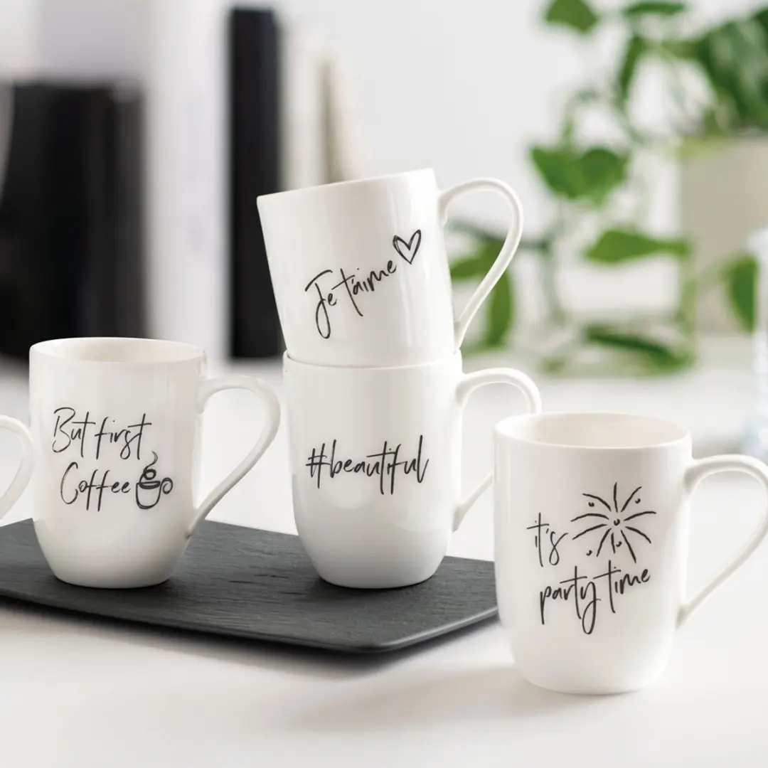 Villeroy & Boch Je t'aime Frühstücks-Set - 3-delig - Wit/Gekleurd