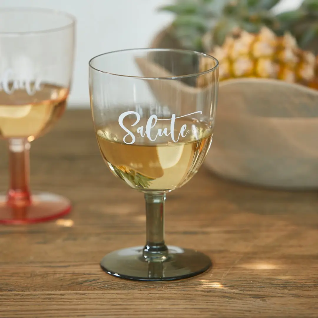 Riviera Maison Salute Wittewijnglas 335ml - Groen