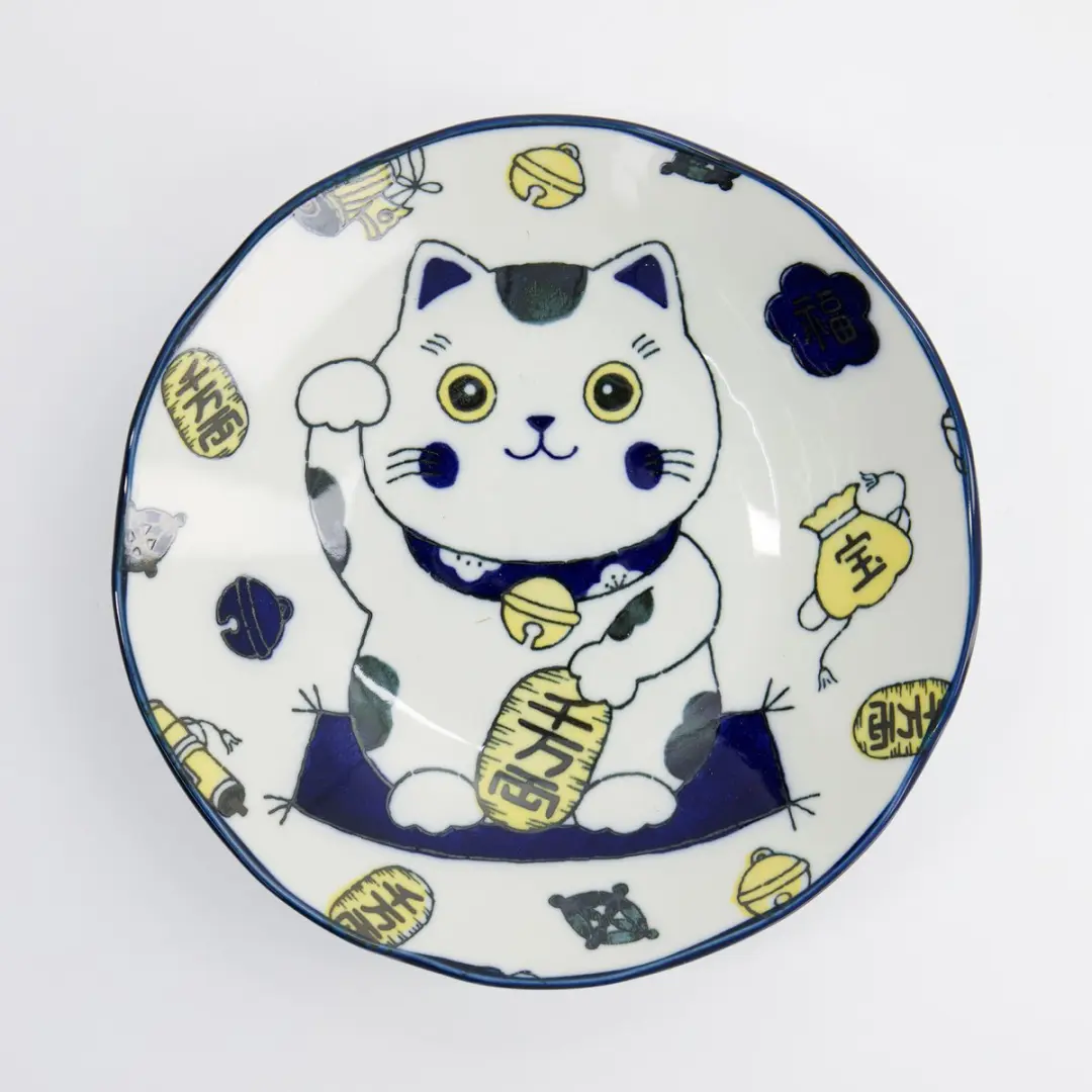 Tokyo Design Studio Kawaii Lucky Cat Neko Pastabord - Blauw
