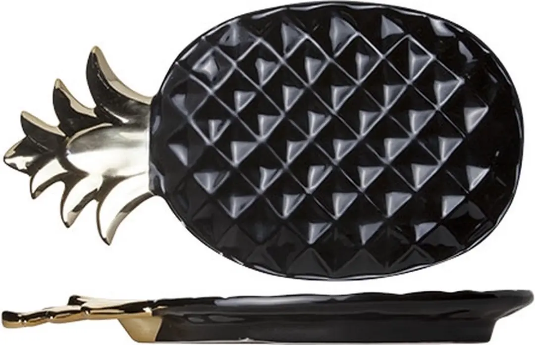 Cosy&Trendy Pineapple Black Deco-plaat 22,5x12,5cm