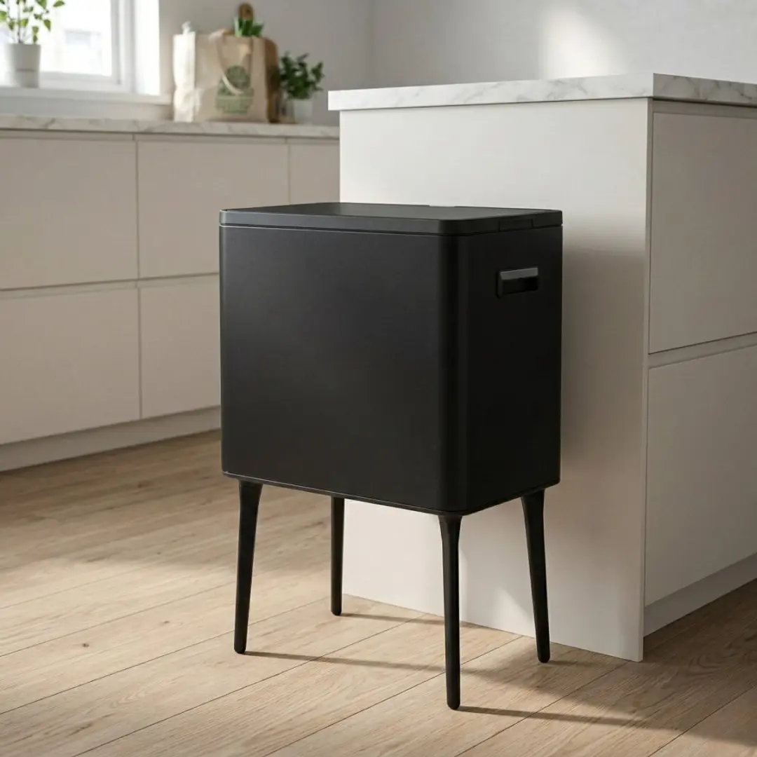 Excellent Houseware Afvalbak 35L - Metaal/Zwart