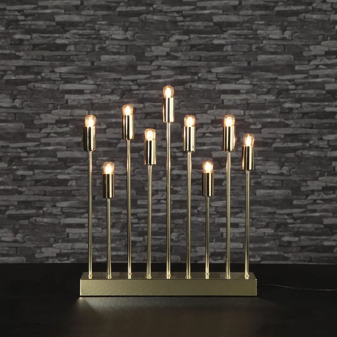 Star Trading Lichtdecoratie Figuur 132-10 - 9 Lampen Geelkoper/Zwart