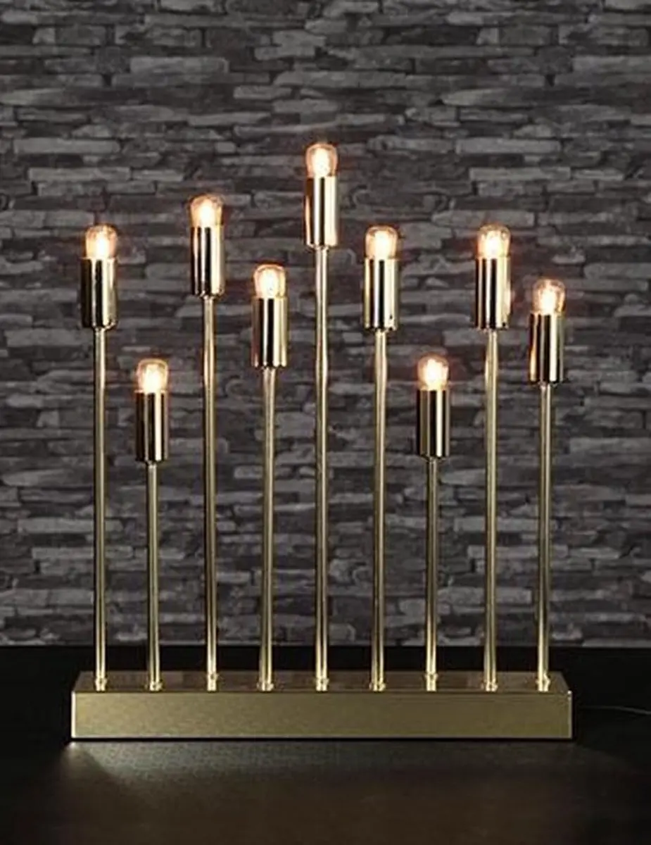 Star Trading Lichtdecoratie Figuur 132-10 - 9 Lampen Geelkoper/Zwart - afbeelding 6 van 6