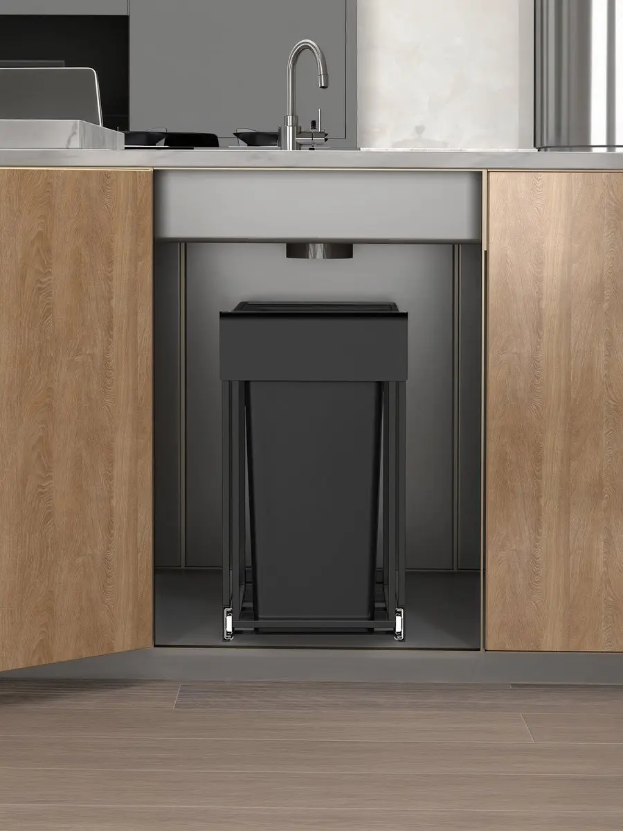 Songmics LTB950B01 Afvalscheidingssysteem 2x30L - Zwart