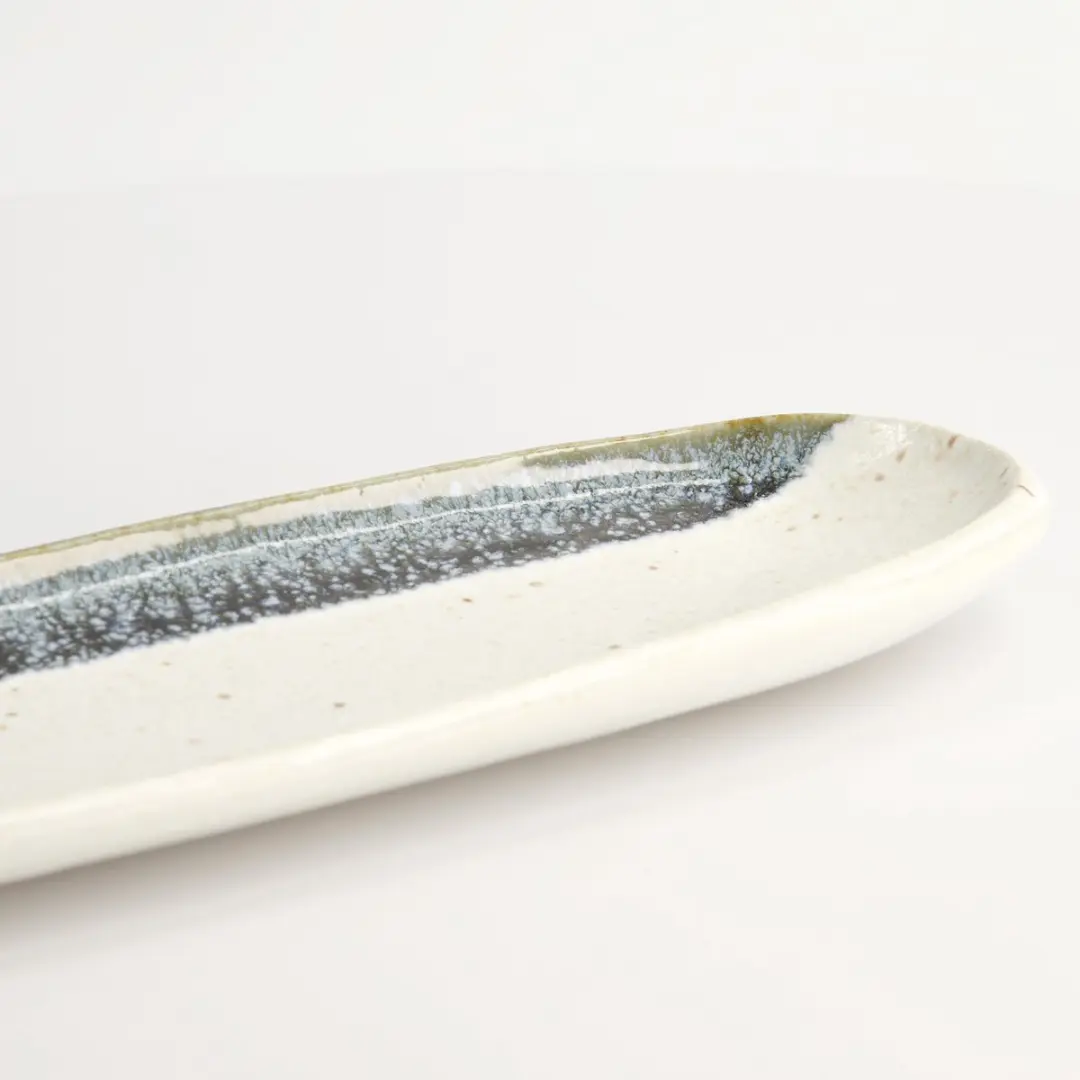 Tokyo Design Studio Mino Craft Bord Ovaal - Wit/Blauw