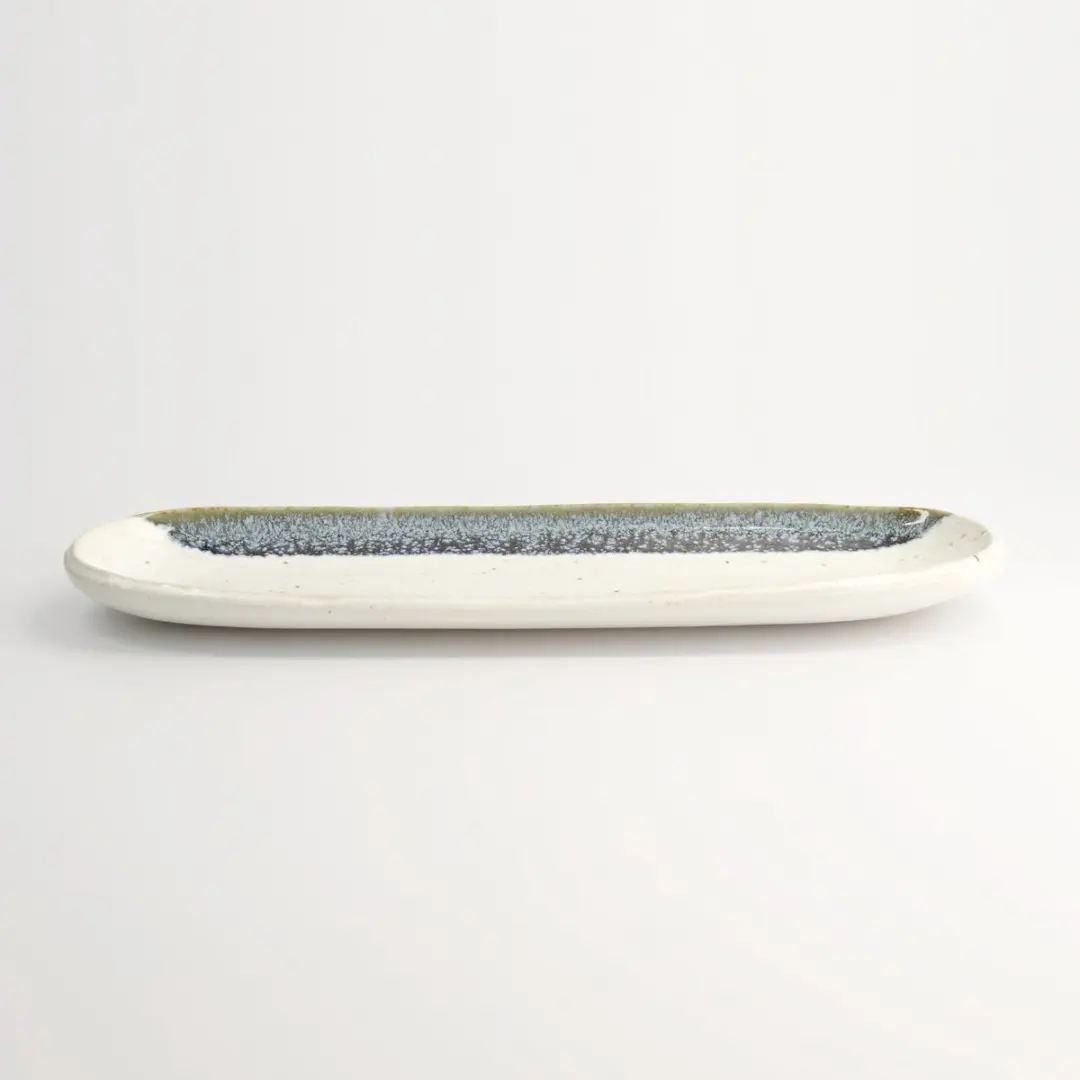 Tokyo Design Studio Mino Craft Bord Ovaal - Wit/Blauw