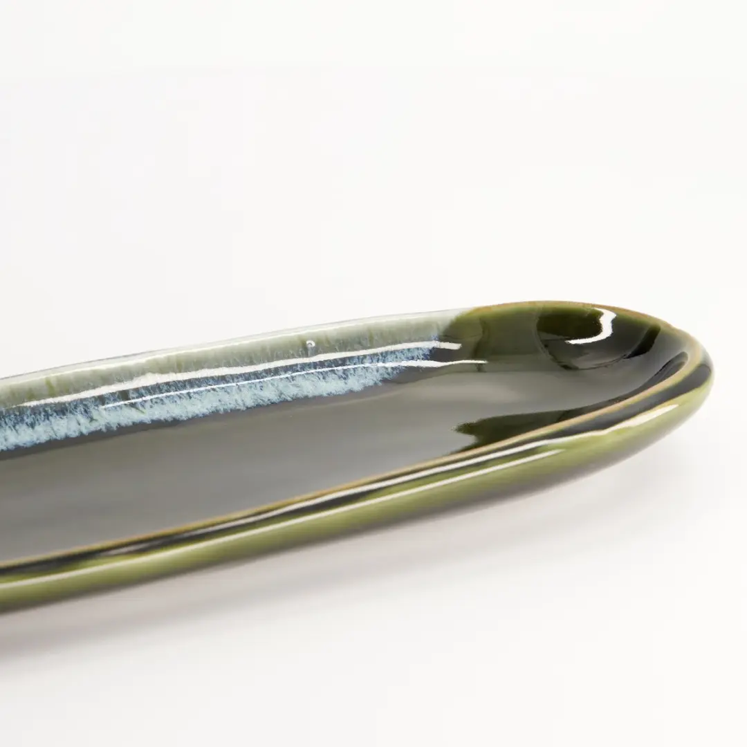 Tokyo Design Studio Mino Craft Bord - Ovaal Groen 34,5x10,8x2,5cm