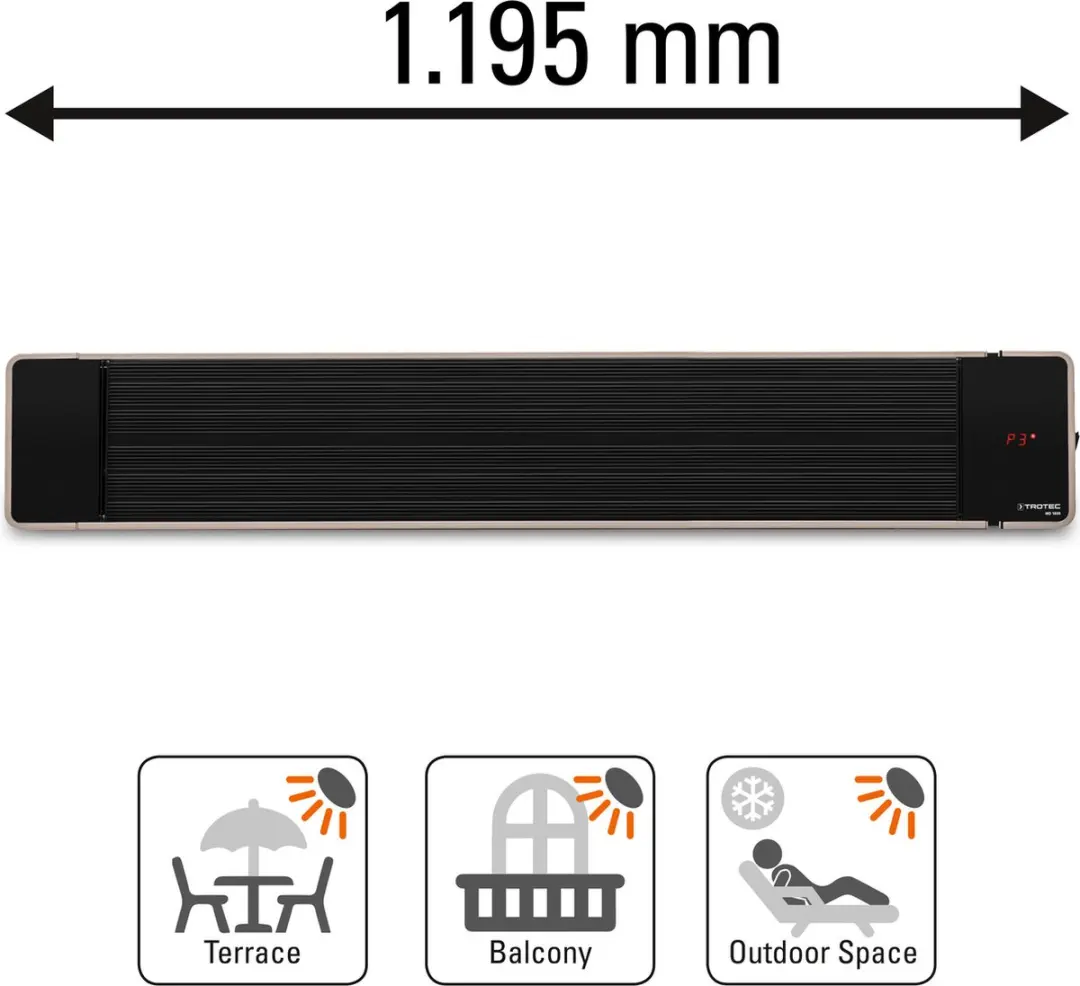Trotec IRD 1800 Infrarood Verwarmingspaneel 1800W - Zwart