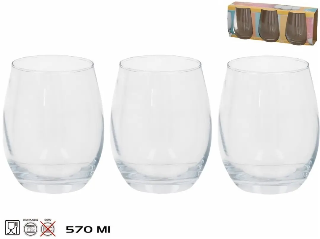 Excellent Houseware Eclipse Drinkglazen 570ml - 3 Stuks